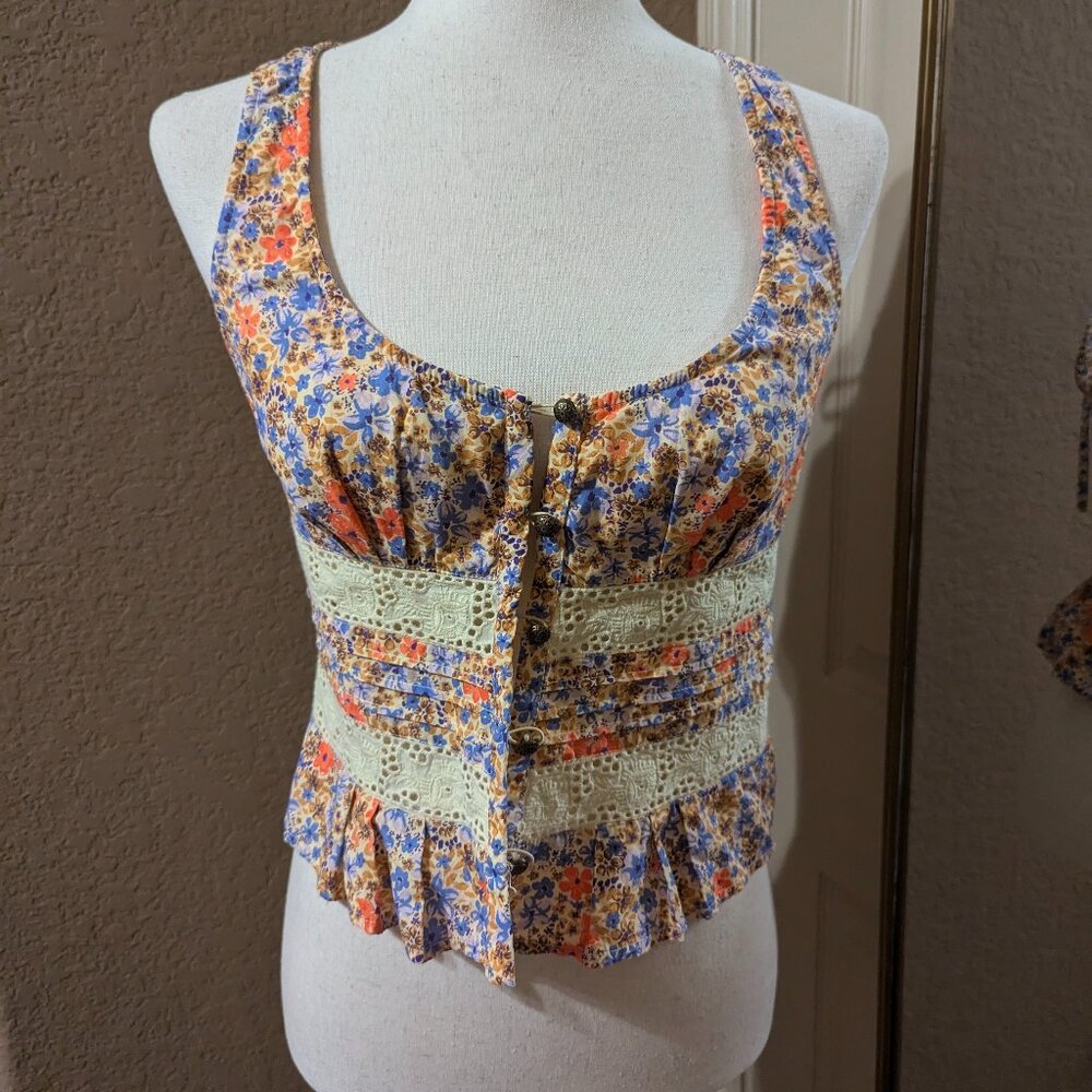 Kiana Lace Printed Tank (Size: Small)